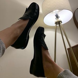 Cole Haan Black Genuine Leather Penny Loafers